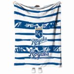 customized kansas city royals floral stripes royal blue white blanket best selling