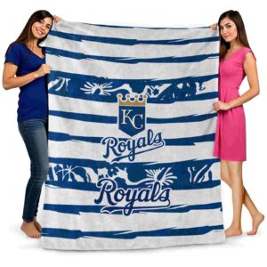 customized kansas city royals floral stripes royal blue white blanket fashion forward