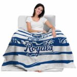 customized kansas city royals floral stripes royal blue white blanket latest model