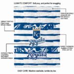customized kansas city royals floral stripes royal blue white blanket new arrival