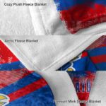 customized kansas jayhawks grunge streaks blue blanket premium grade