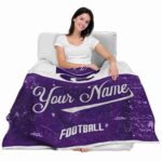 customized kansas state wildcats grunge texture purple white blanket best selling