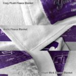 customized kansas state wildcats grunge texture purple white blanket best selling