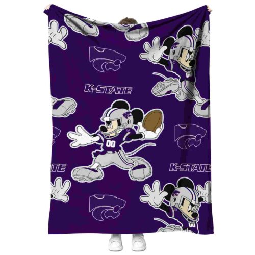 customized kansas state wildcats mickey purple blanket best selling