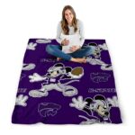 customized kansas state wildcats mickey purple blanket best selling