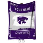 customized kansas state wildcats paint strokes purple white blanket best selling