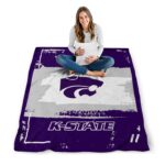 customized kansas state wildcats paint strokes purple white blanket best selling