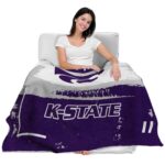 customized kansas state wildcats paint strokes purple white blanket best selling