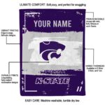 customized kansas state wildcats paint strokes purple white blanket best selling