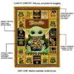 customized kennesaw state owls baby yoda gold blanket best selling
