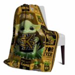 customized kennesaw state owls baby yoda gold blanket best selling