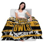 customized kennesaw state owls floral stripes gold white blanket latest model