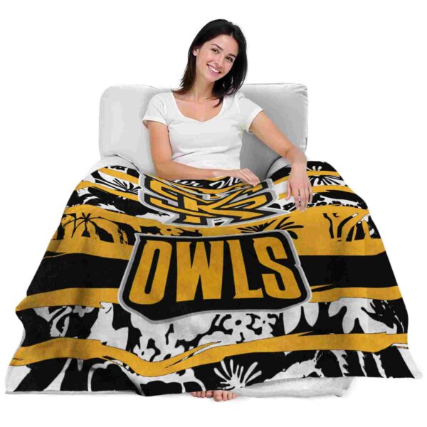 customized kennesaw state owls floral stripes gold white blanket latest model