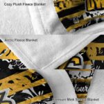 customized kennesaw state owls floral stripes gold white blanket premium grade