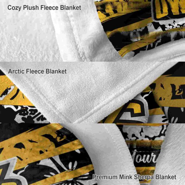 customized kennesaw state owls floral stripes gold white blanket premium grade
