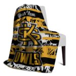 customized kennesaw state owls floral stripes gold white blanket top rated