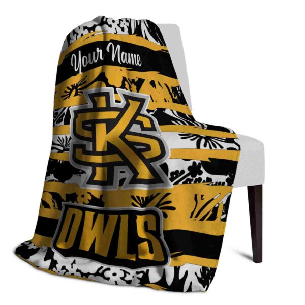 customized kennesaw state owls floral stripes gold white blanket top rated