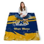 customized kent state golden flashes grunge streaks navy blue blanket best selling