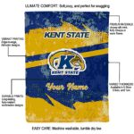 customized kent state golden flashes grunge streaks navy blue blanket best selling