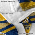 customized kent state golden flashes grunge streaks navy blue blanket best selling