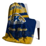 customized kent state golden flashes grunge streaks navy blue blanket best selling
