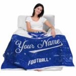 customized kentucky wildcats grunge texture blue white blanket latest model