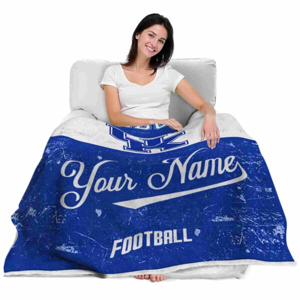 customized kentucky wildcats grunge texture blue white blanket latest model