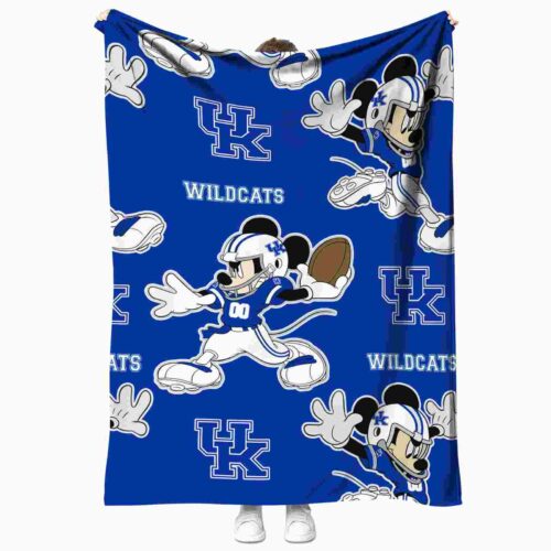 customized kentucky wildcats mickey blue blanket best selling