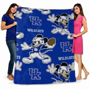 customized kentucky wildcats mickey blue blanket fashion forward