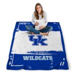 customized kentucky wildcats paint strokes blue white blanket high quality