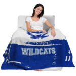 customized kentucky wildcats paint strokes blue white blanket latest model