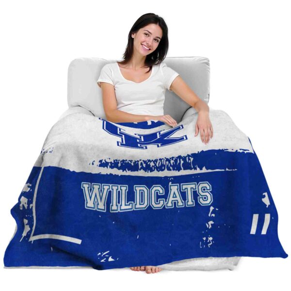 customized kentucky wildcats paint strokes blue white blanket latest model