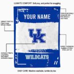 customized kentucky wildcats paint strokes blue white blanket new arrival