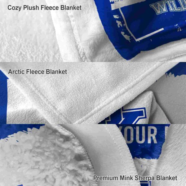 customized kentucky wildcats paint strokes blue white blanket premium grade