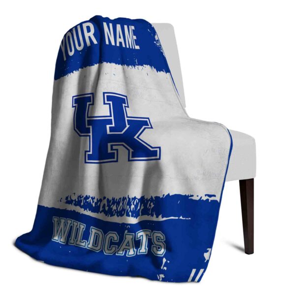 customized kentucky wildcats paint strokes blue white blanket top rated