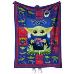 customized la tech baby yoda blue blanket best selling