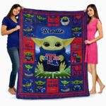 customized la tech baby yoda blue blanket best selling