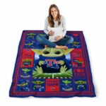 customized la tech baby yoda blue blanket best selling
