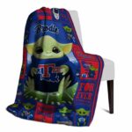 customized la tech baby yoda blue blanket best selling