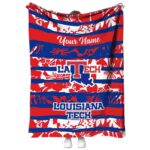 customized la tech floral stripes blue white blanket best selling