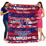 customized la tech floral stripes blue white blanket best selling