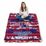 customized la tech floral stripes blue white blanket best selling