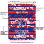customized la tech floral stripes blue white blanket best selling