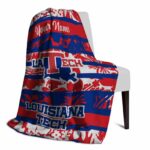 customized la tech floral stripes blue white blanket best selling