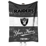 customized las vegas raiders grunge texture black white blanket best selling