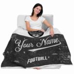customized las vegas raiders grunge texture black white blanket best selling