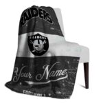 customized las vegas raiders grunge texture black white blanket best selling