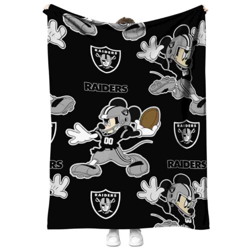 customized las vegas raiders mickey black blanket best selling