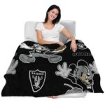 customized las vegas raiders mickey black blanket best selling