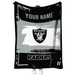 customized las vegas raiders paint strokes black white blanket best selling